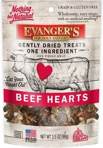 3.5oz Evanger's Gently Dried Beef Heart Treats - Treats